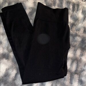 Ribbed Black Leggings